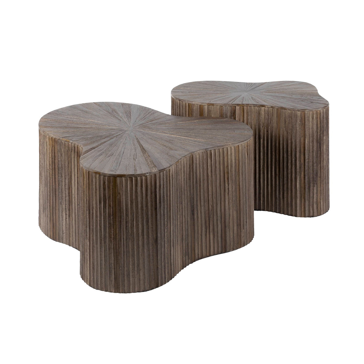Giga Meubel Salontafel Maya - Donkerbruin Hout - Set van 2 - 77x60x38cm