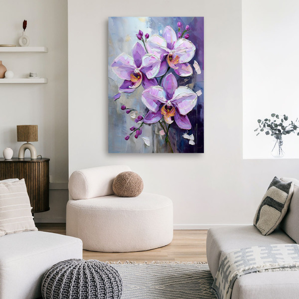 Feeby Obraz na płótnie, Storczyk Kwiaty Fioletowy 40x60