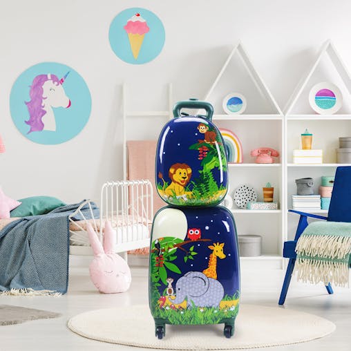 NNECW 2 Pieces Kids Carry On Luggage Set with Spinner Wheels