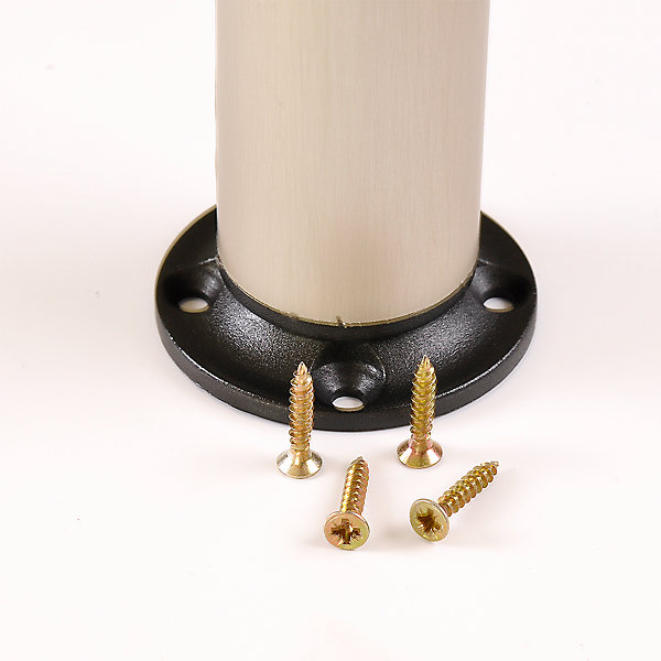 4 un. Pied rond pour meuble en aluminium diamètre 40mm hauteur 100mm inox avec régulateur de hauteur supérieur