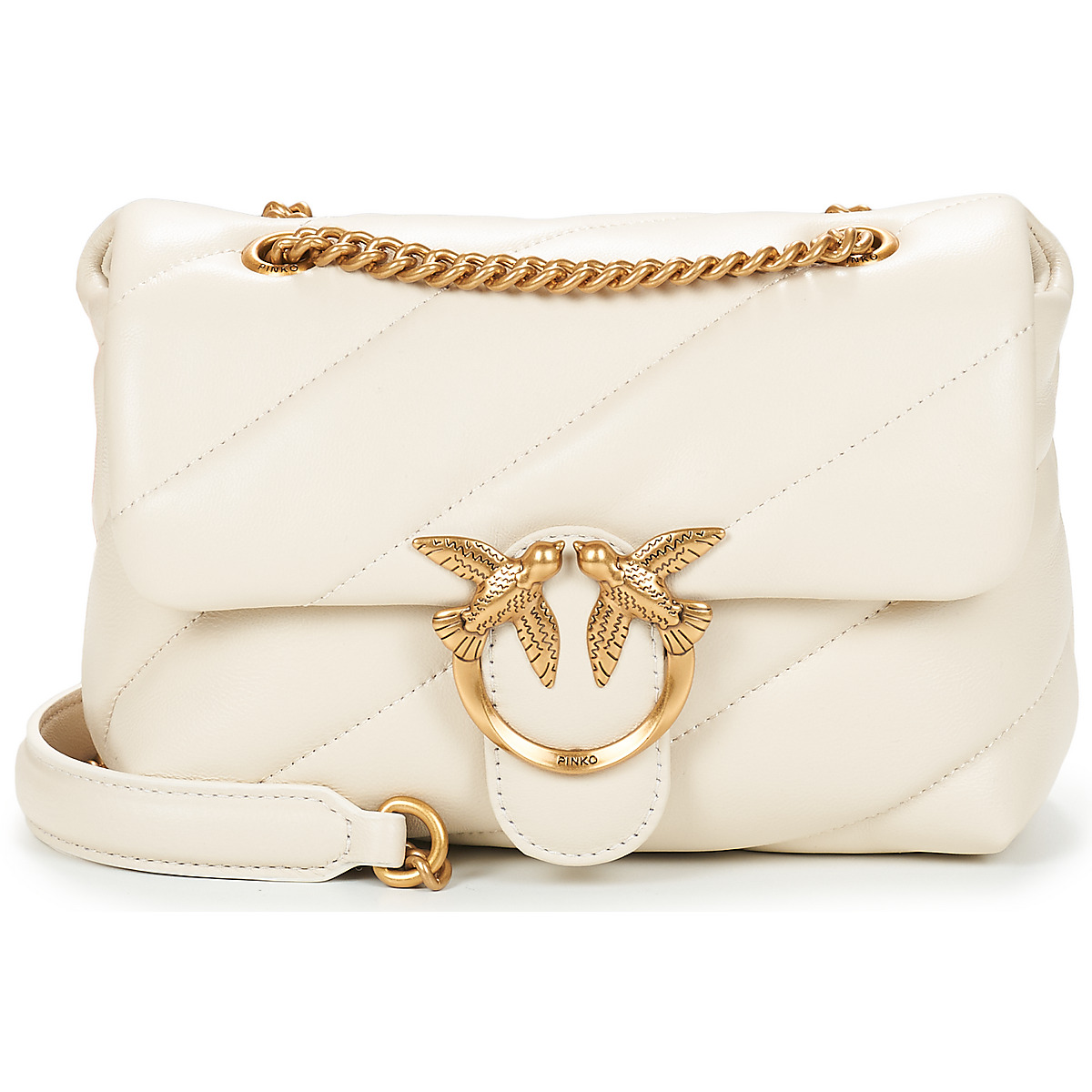 Pinko - LOVE PUFF MINI CL SHEEP NAPPA - White / Gold