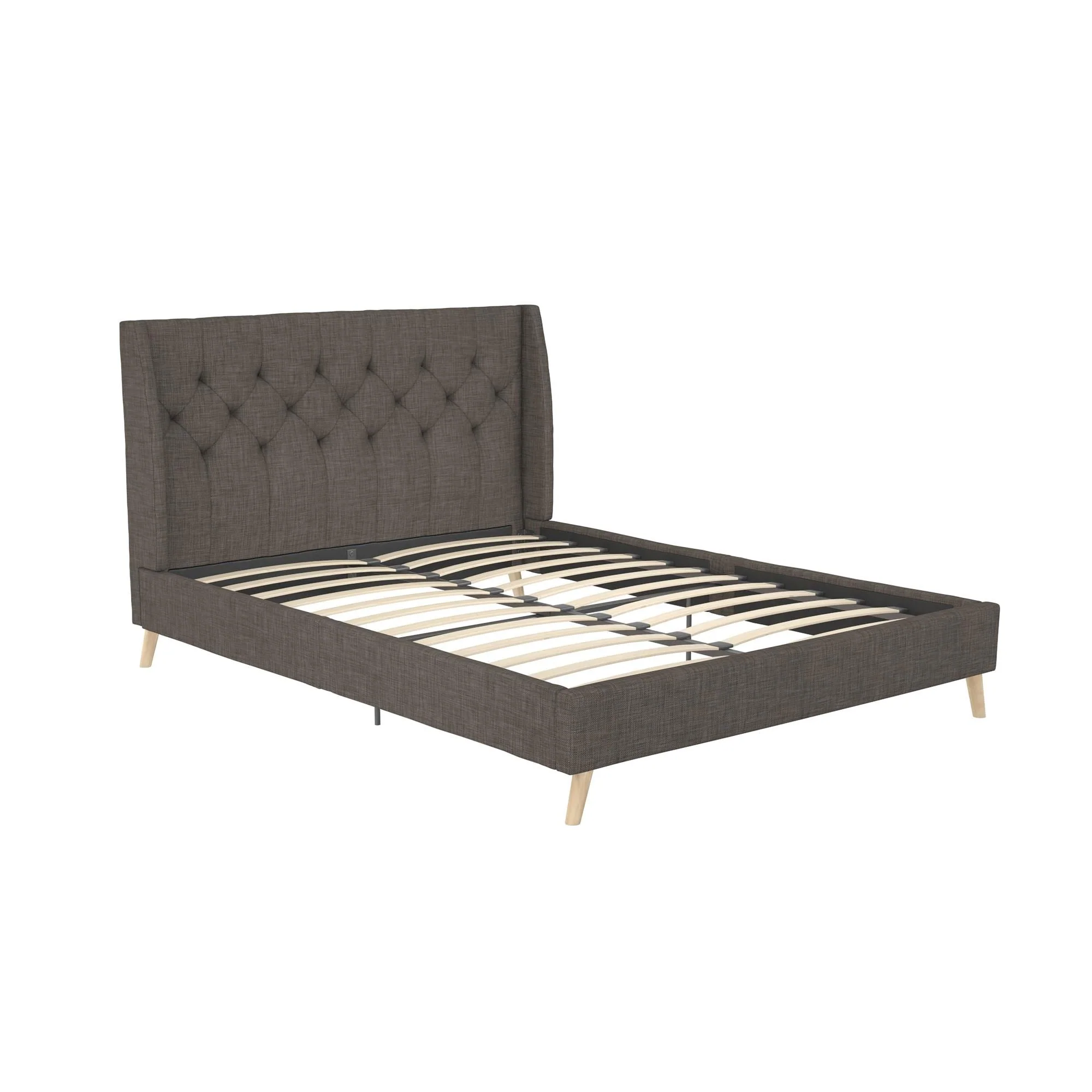 The Novogratz Her Majesty Tufted Upholstered Bed Frame