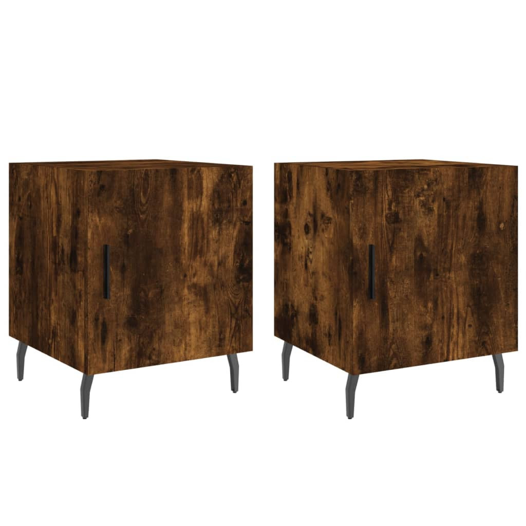 2x Szafka Nocna Stolik Komoda Brązowa z Drzwiami Do Sypialni 40x40x50 cm