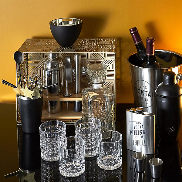 Coffret whisky avec bouteille et 4 verres