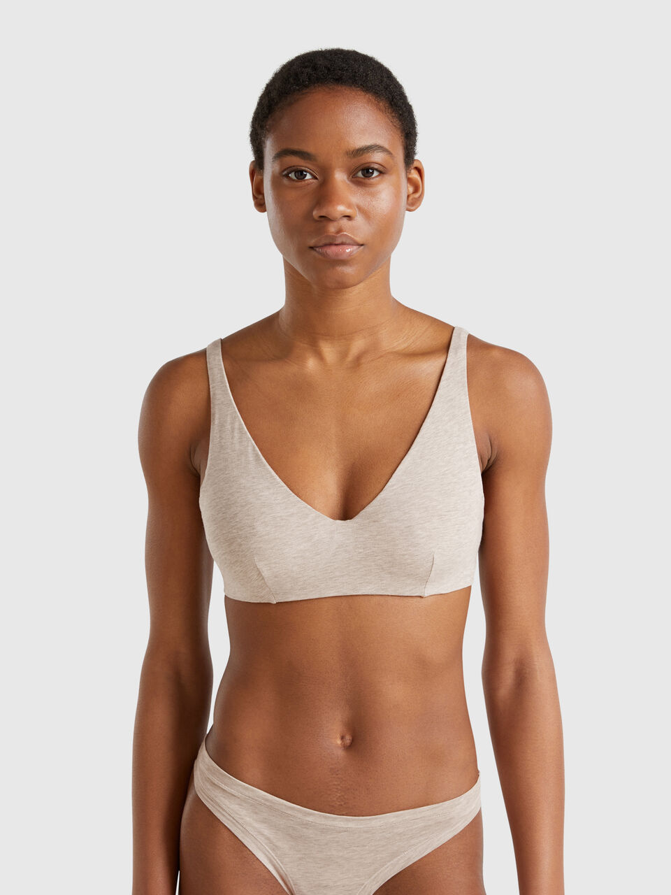 Bra with underwire in stretch cotton