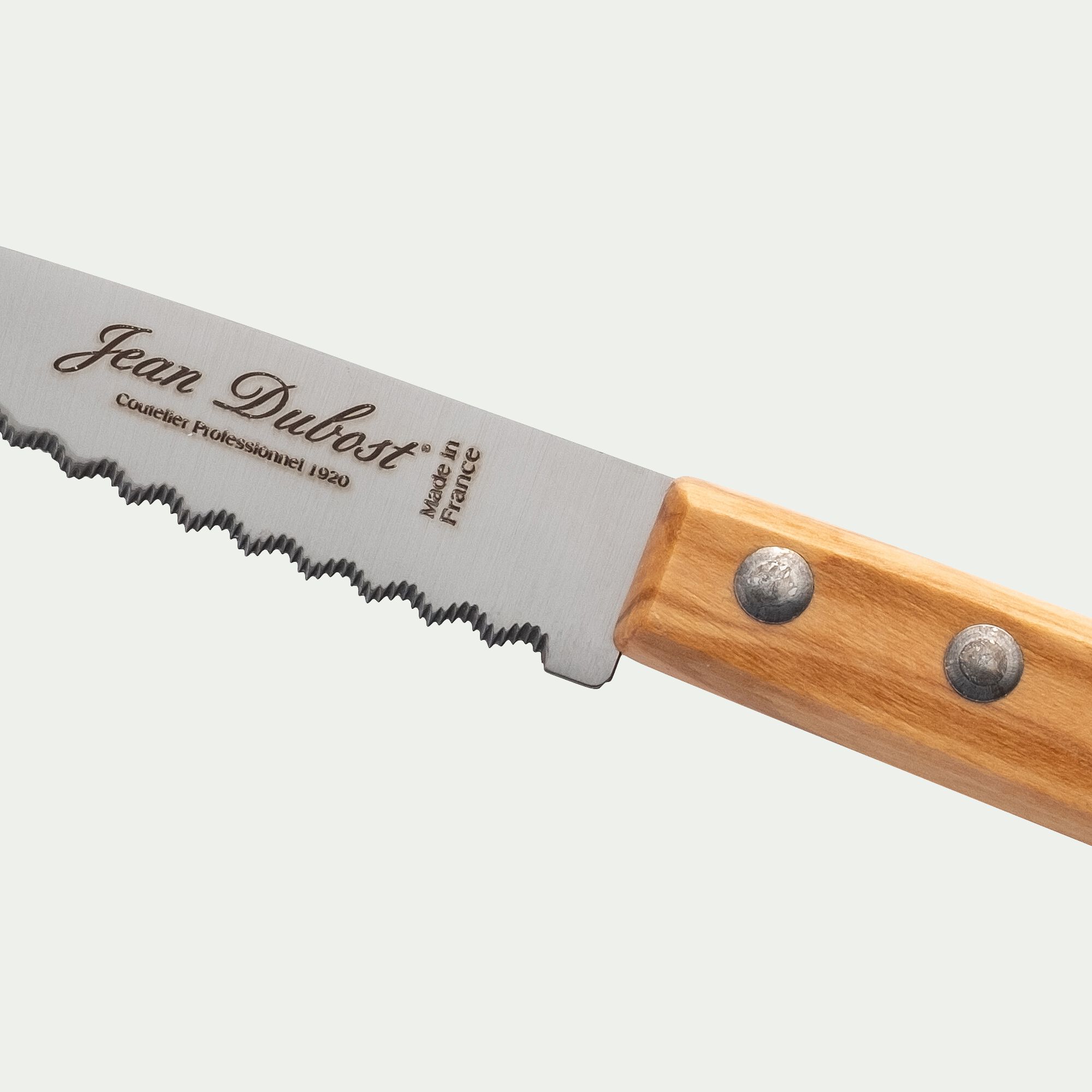 TRADITION - Couteau à légumes en inox et bois d'olivier 18cm - naturel