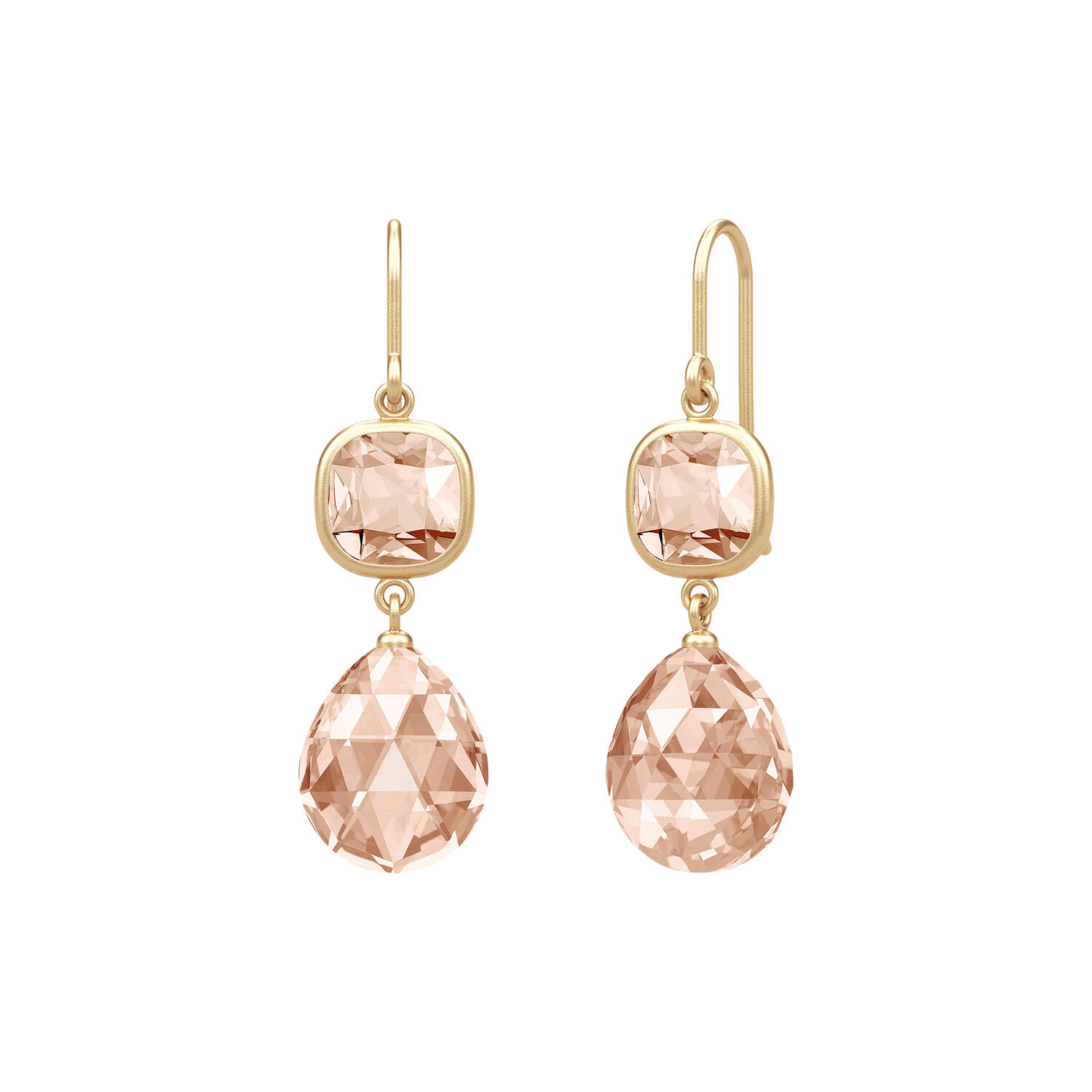 Olivia Earrings, gold/peach