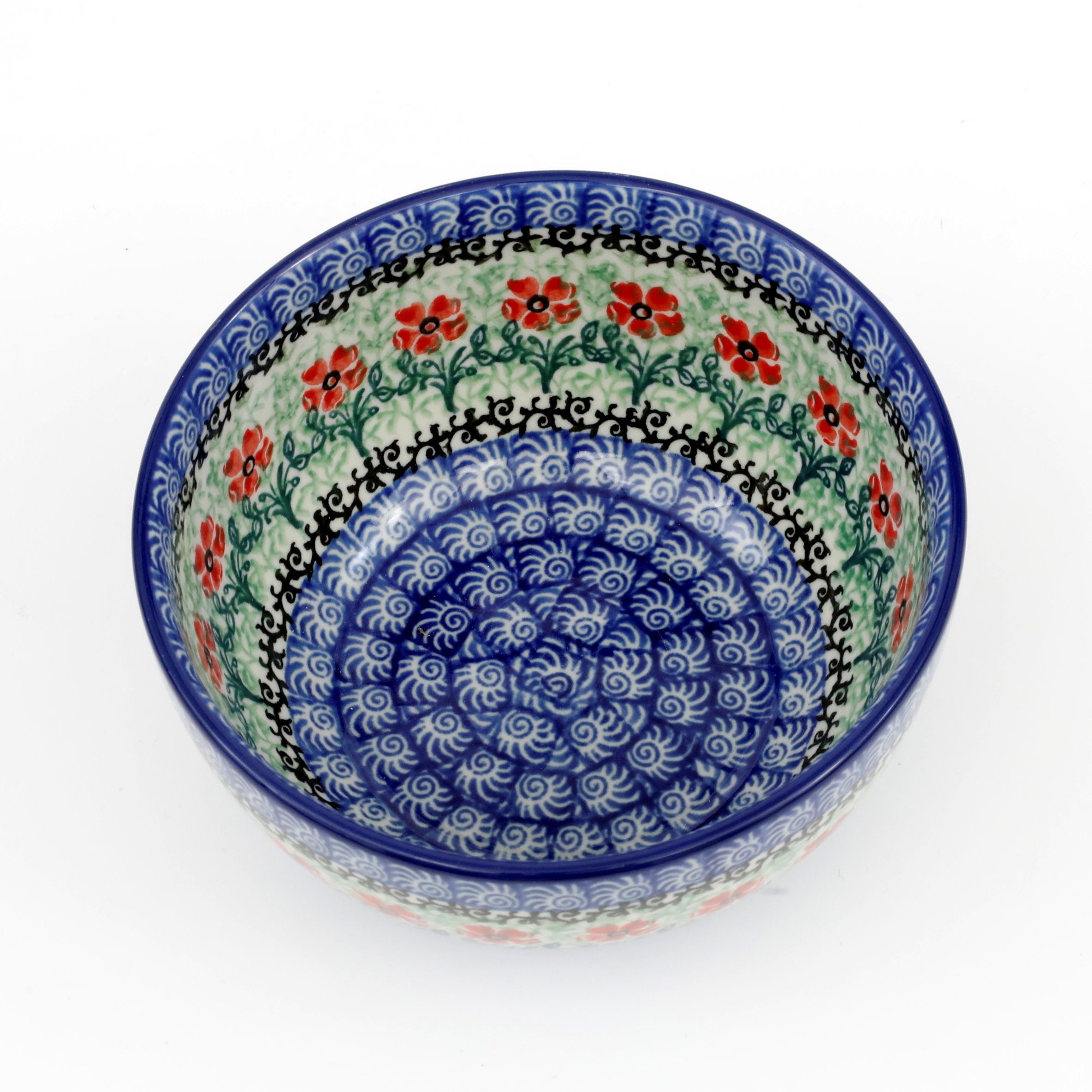 Miska ceramiczna 986  1916X Czerwone kwiatuszki