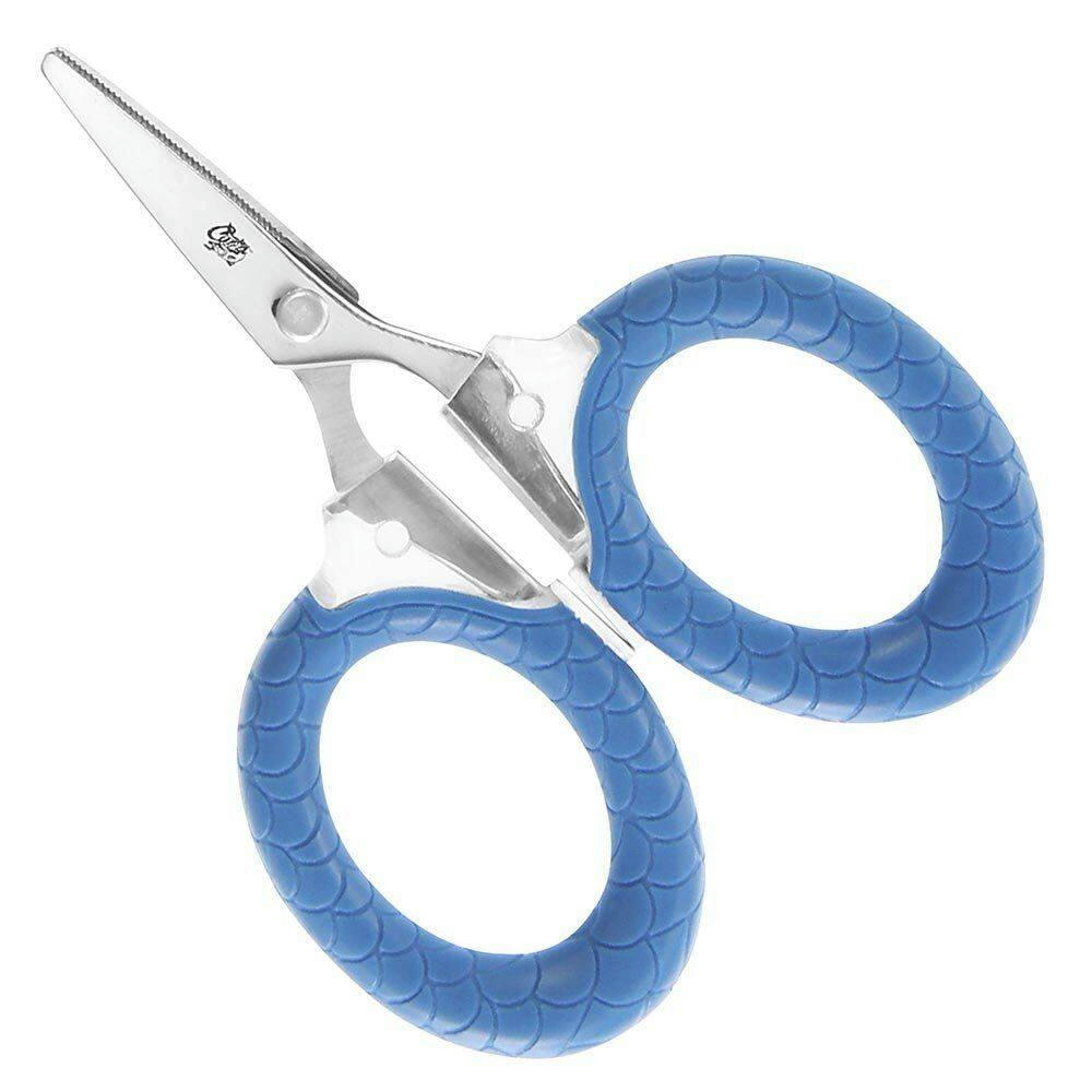 Cuda Titanium Bonded Braid & Mono Scissors, Corrosion Resistant, 3-in, Blue