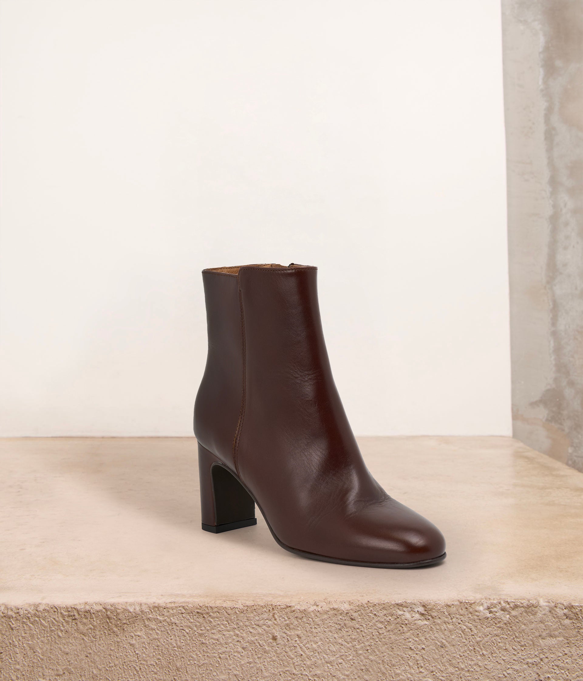 Boots en cuir chocolat Julia