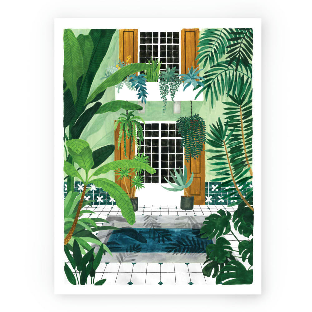 - Affiche illustrée motif Riad 30x40 cm