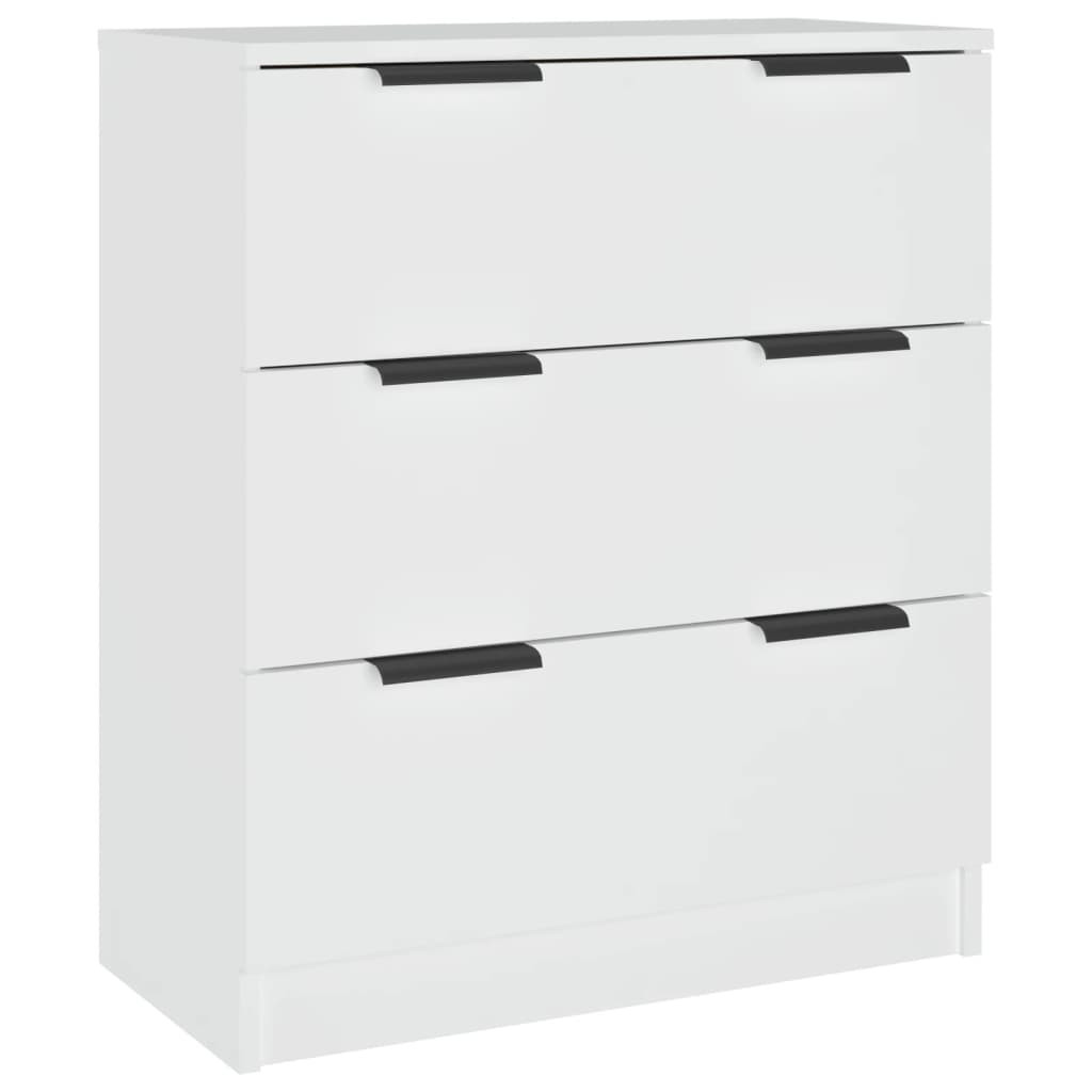 Szafka Biała z Szufladami 60x30x70 cm do Salonu Pokoju Sypialni
