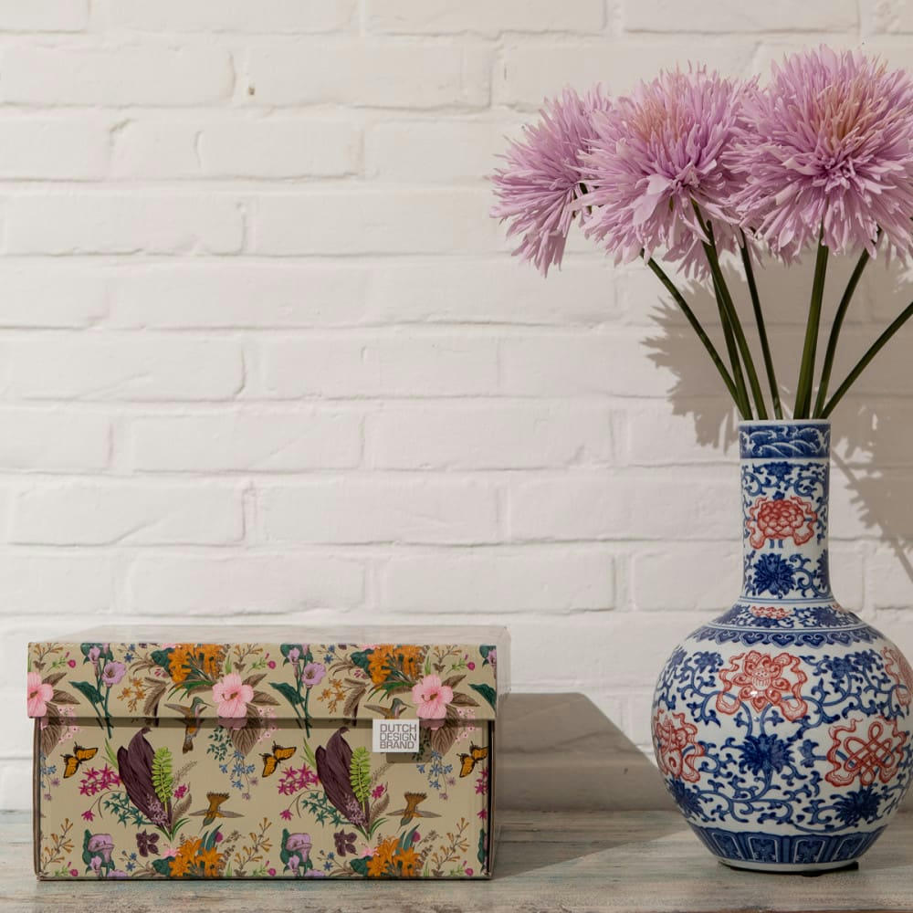 BOTANICAL - Lot de 2 boites de rangement carton multicolore 33x24x17cm