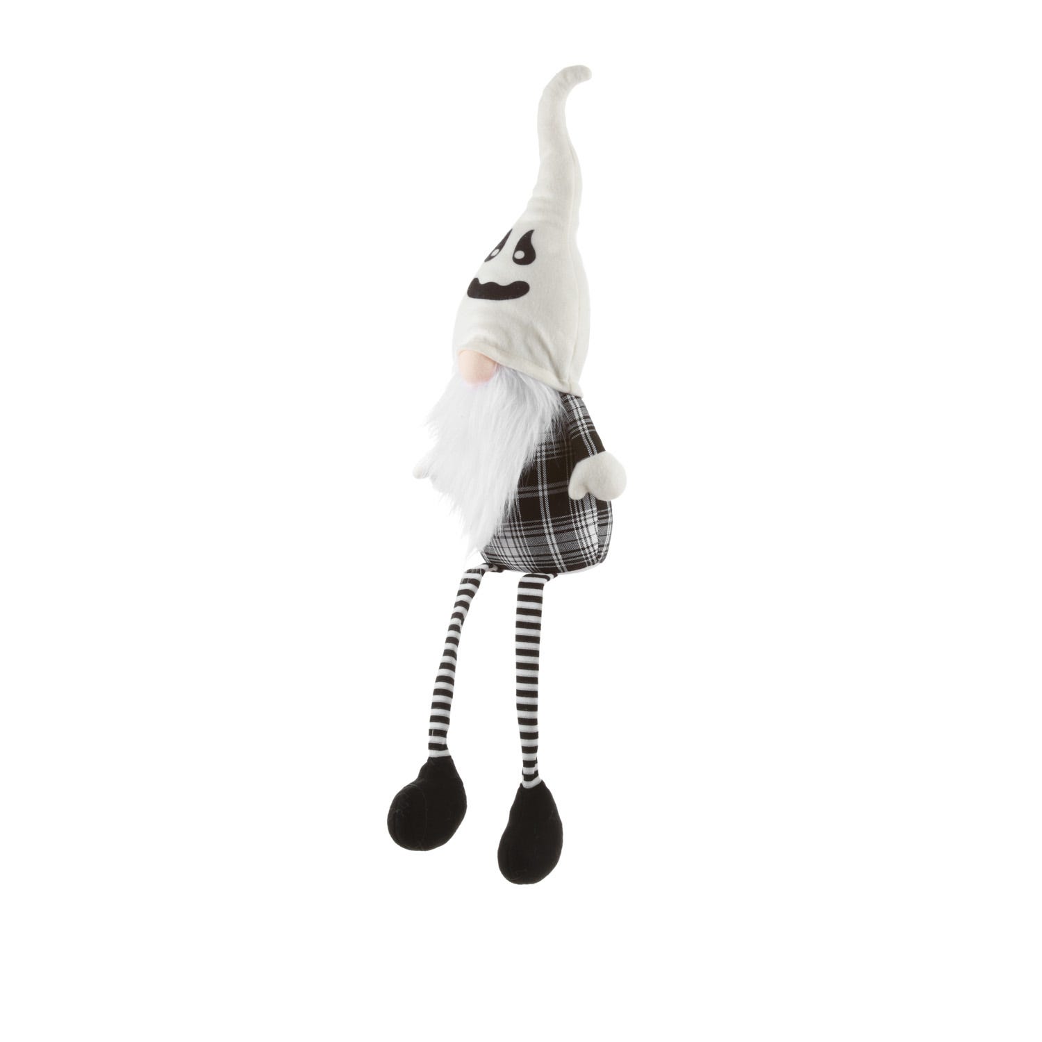Gnomo Halloween gambemolli 75 cm bianco