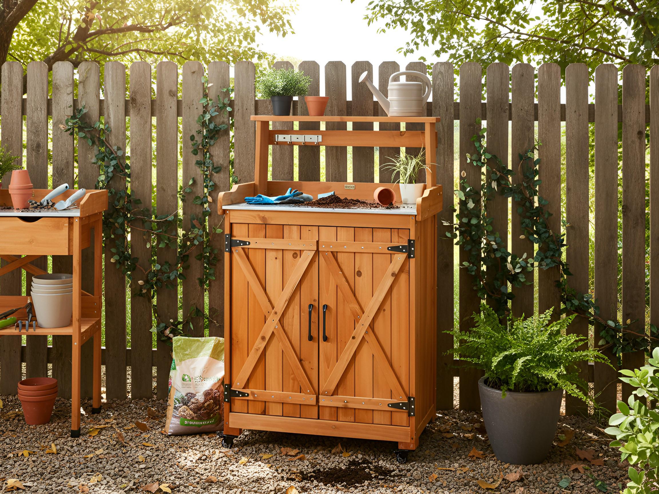 Potting Bench ALTOLIA Fir Wood 119 cm 70 cm Brown