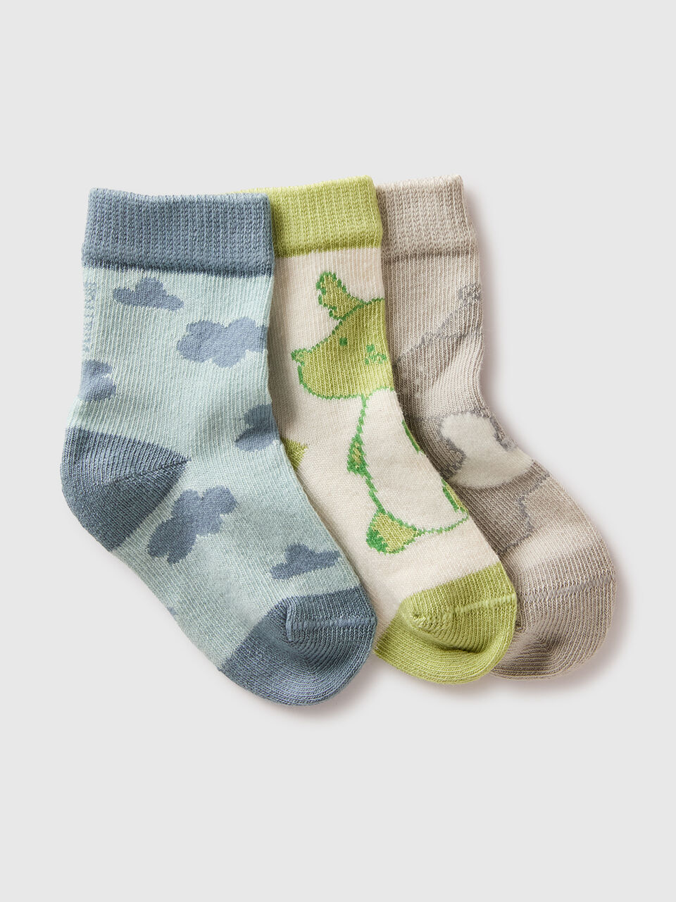Three pairs of patterned socks