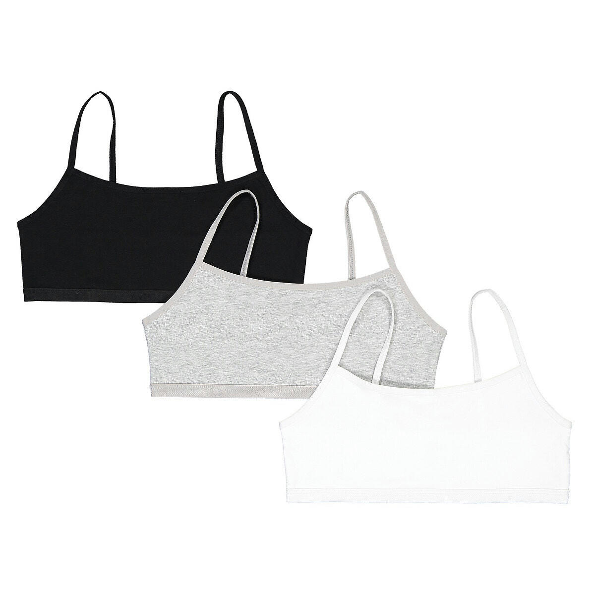 Lot de 3 brassières en coton