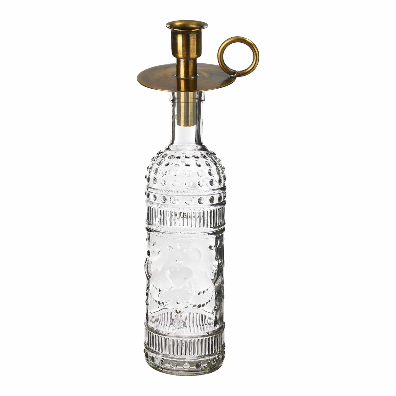 Flaschenvase mit Stabkerzenhalter-Aufsatz Klar, 2 -tlg.