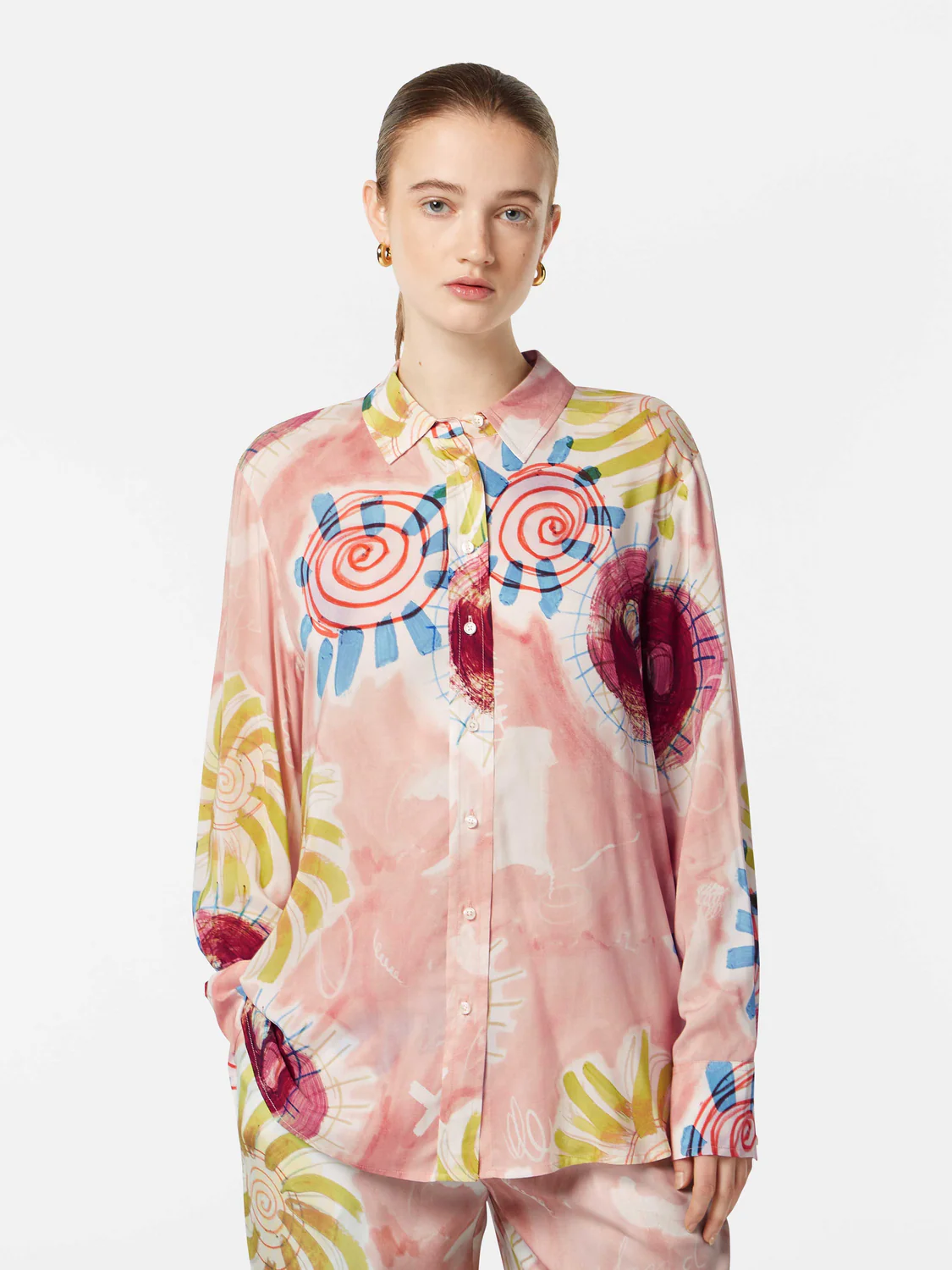 Abstract Sun Printed Relaxed Fit Shirt