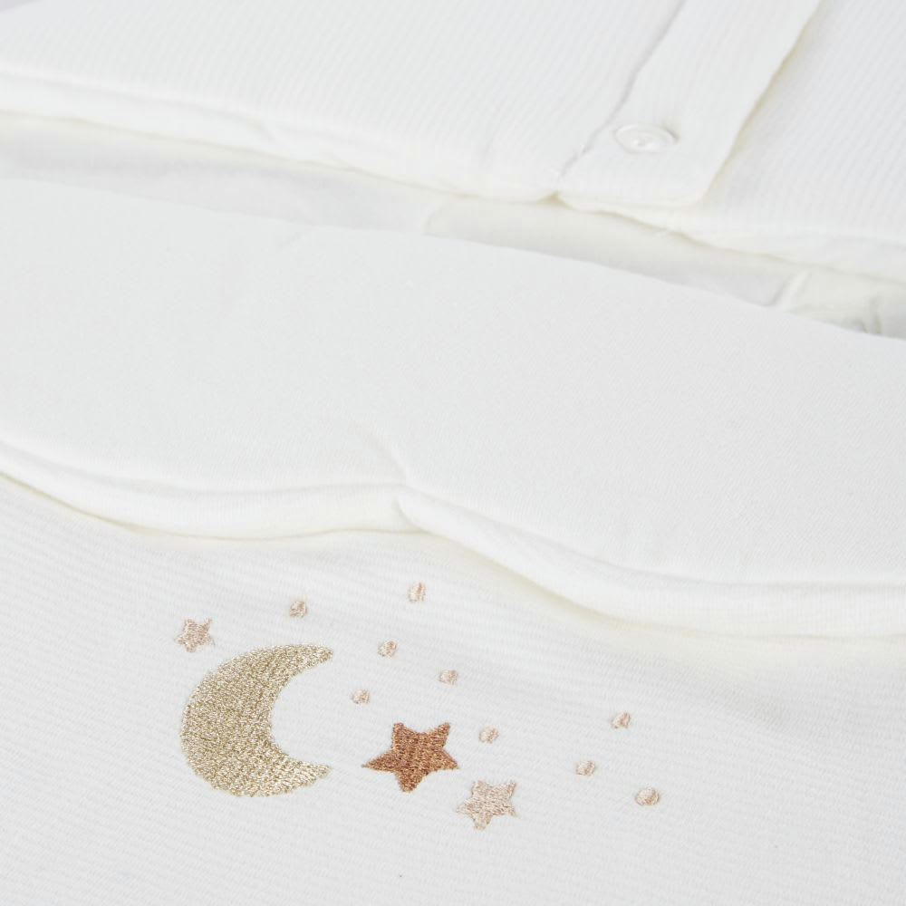 OIA - Nid d'ange bébé en coton biologique blanc avec broderies étoile et lune