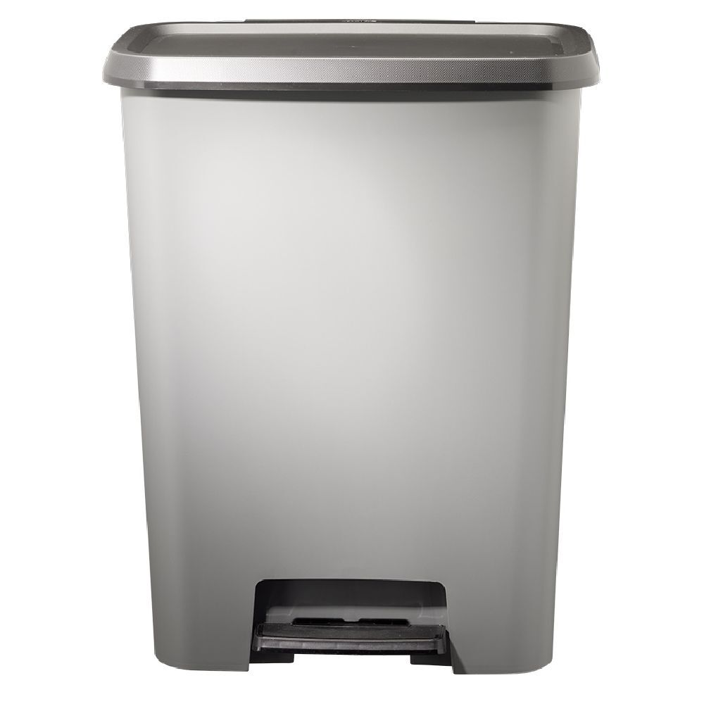 Poubelle à pédale plastique gris 50L