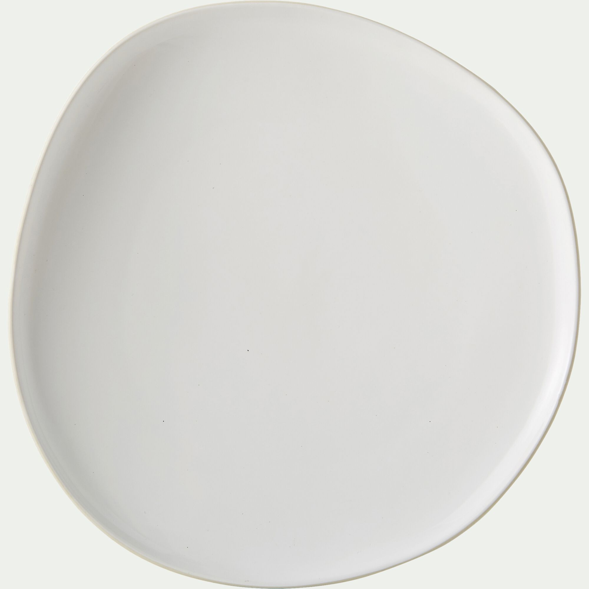 KYMA - Assiette à dessert en grès D21cm - blanc ventoux