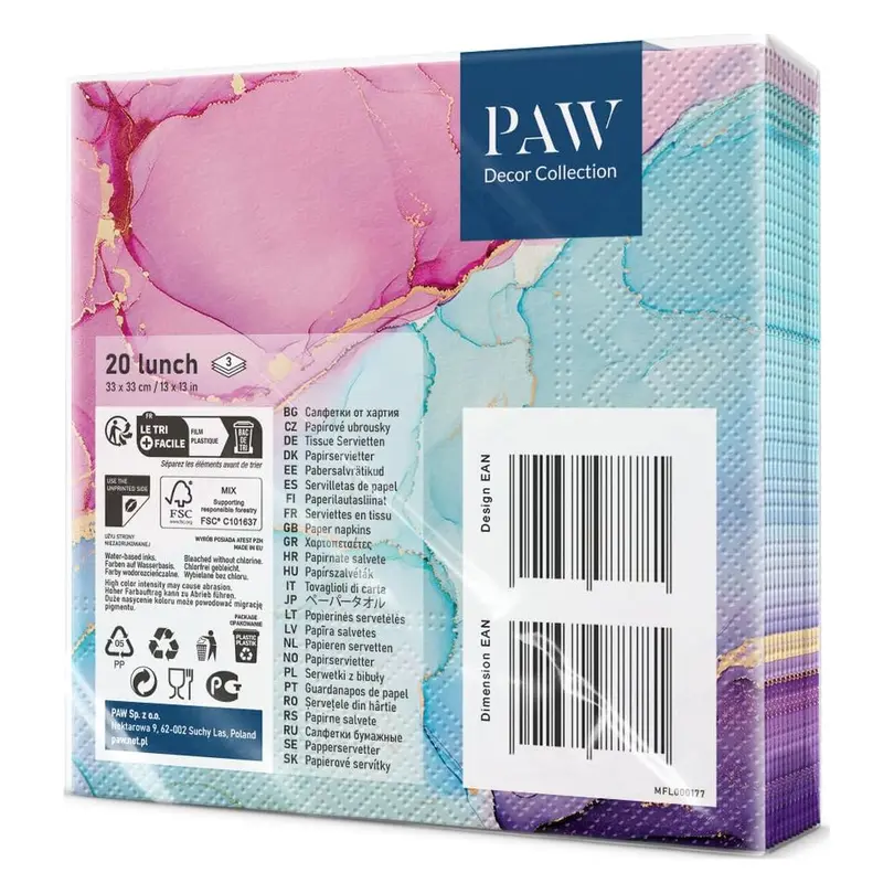 Serviette 20er-Set Wasserfarben Traum