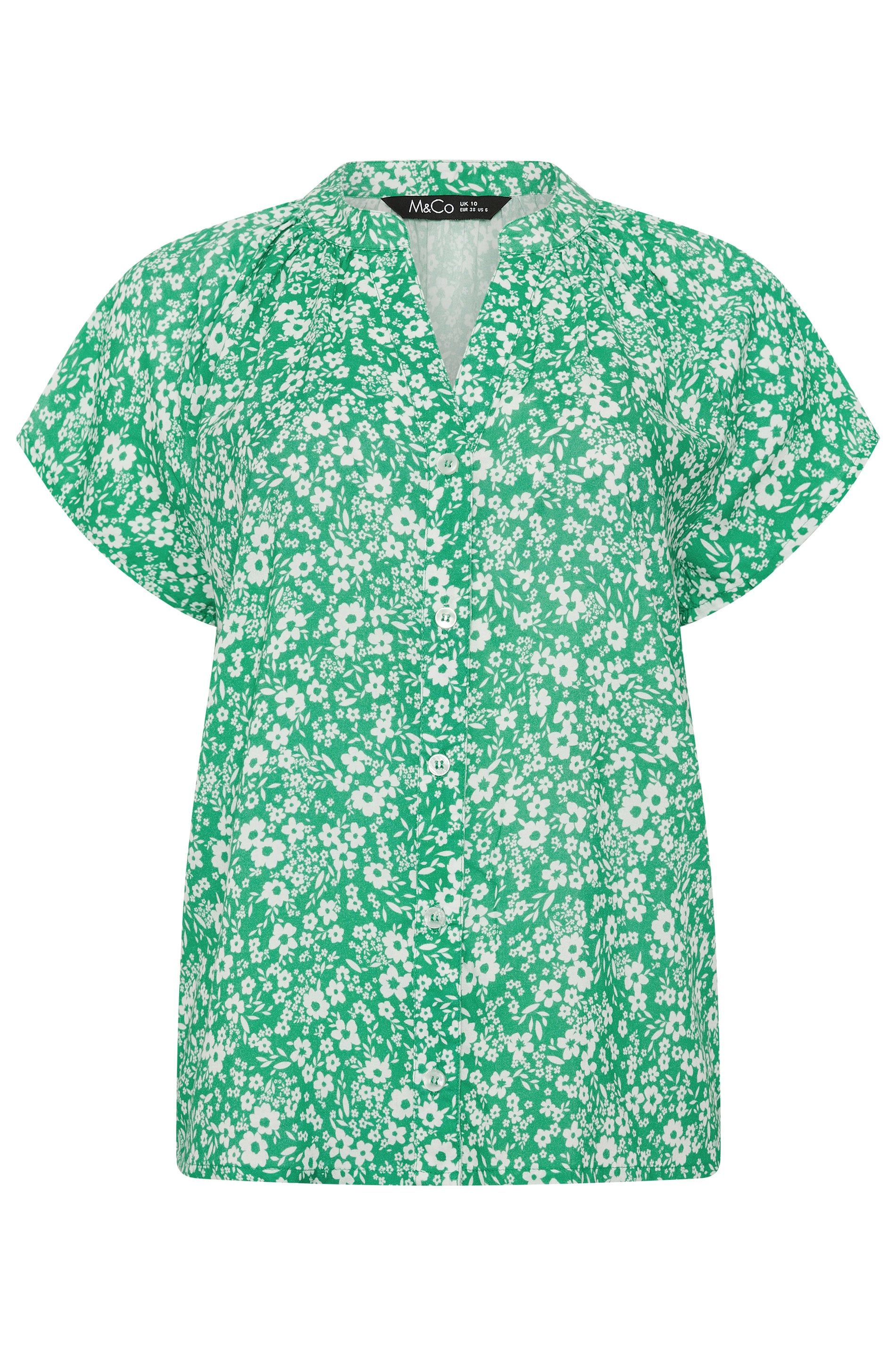M&Co Floral Print Short Sleeve Blouse