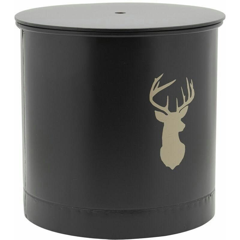 - Coffre à pellets à roulettes en métal métal noir cerf
