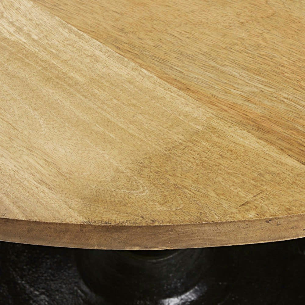 Factory - Table à manger ronde en manguier et métal 4/6 personnes D115