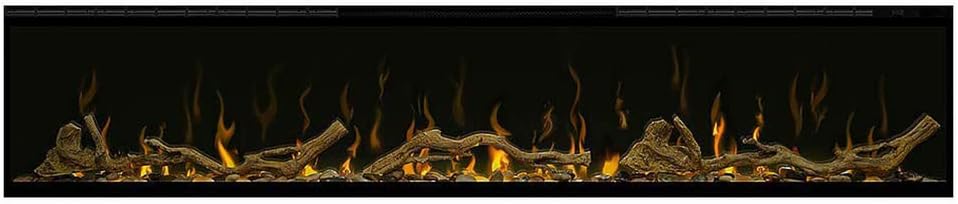 Dimplex IgniteXL 60 Built-in Linear Electric Fireplace with Driftwood and River Rock Accessories (Models: XLF60 & LF60DWS-KIT) 8530/5118 BTU, 240/120 Volt, 2500/1500 Watt, Black