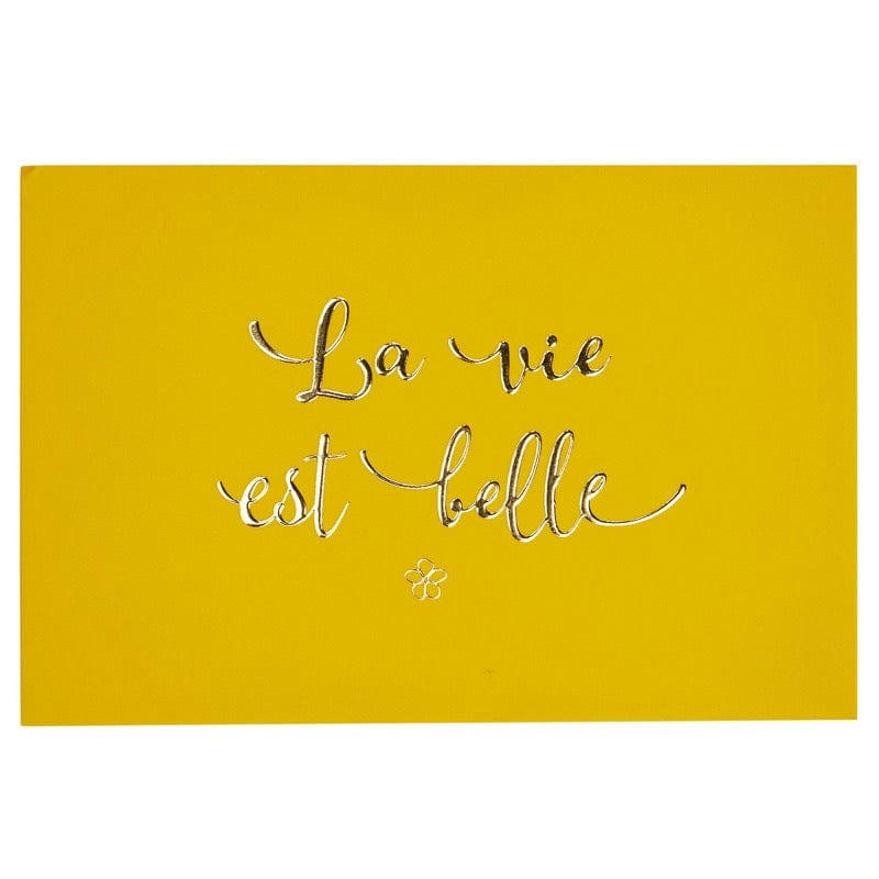 - Carte la vie est belle lettres dorées