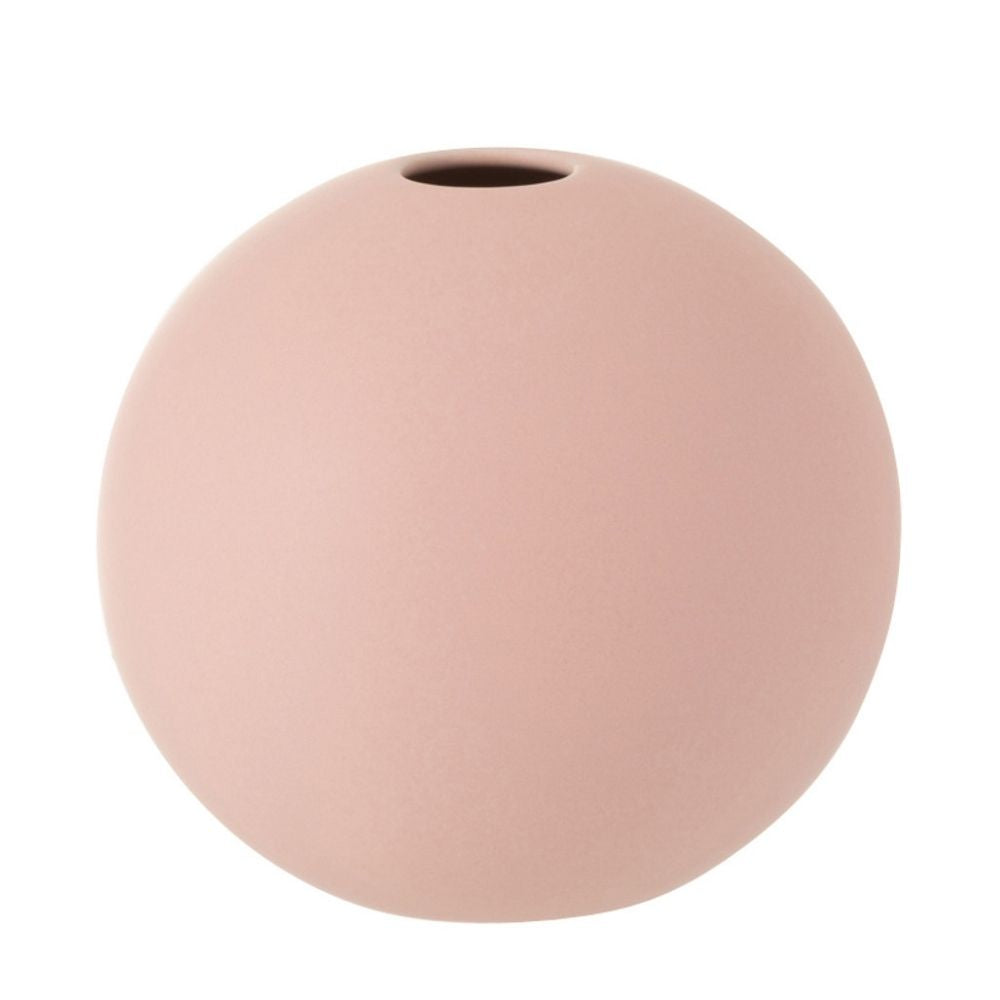 J-Line vaas Bol - keramiek - roze - small - 2 stuks - Ø 12 cm