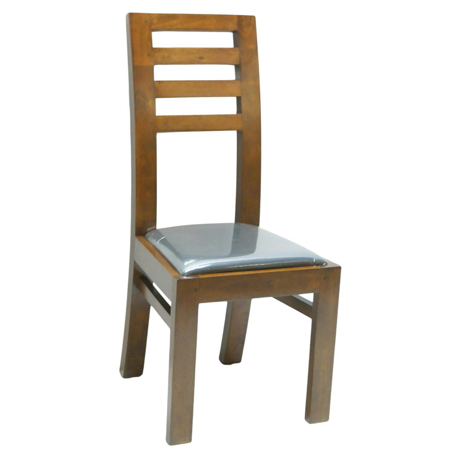 Chaise Hévéa assise mousse 45x49x100cm OLGA