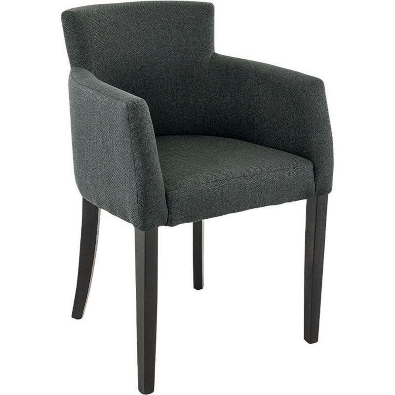 MADISON - Fauteuil moderne structure en hêtre et revêtement tissu anthracite