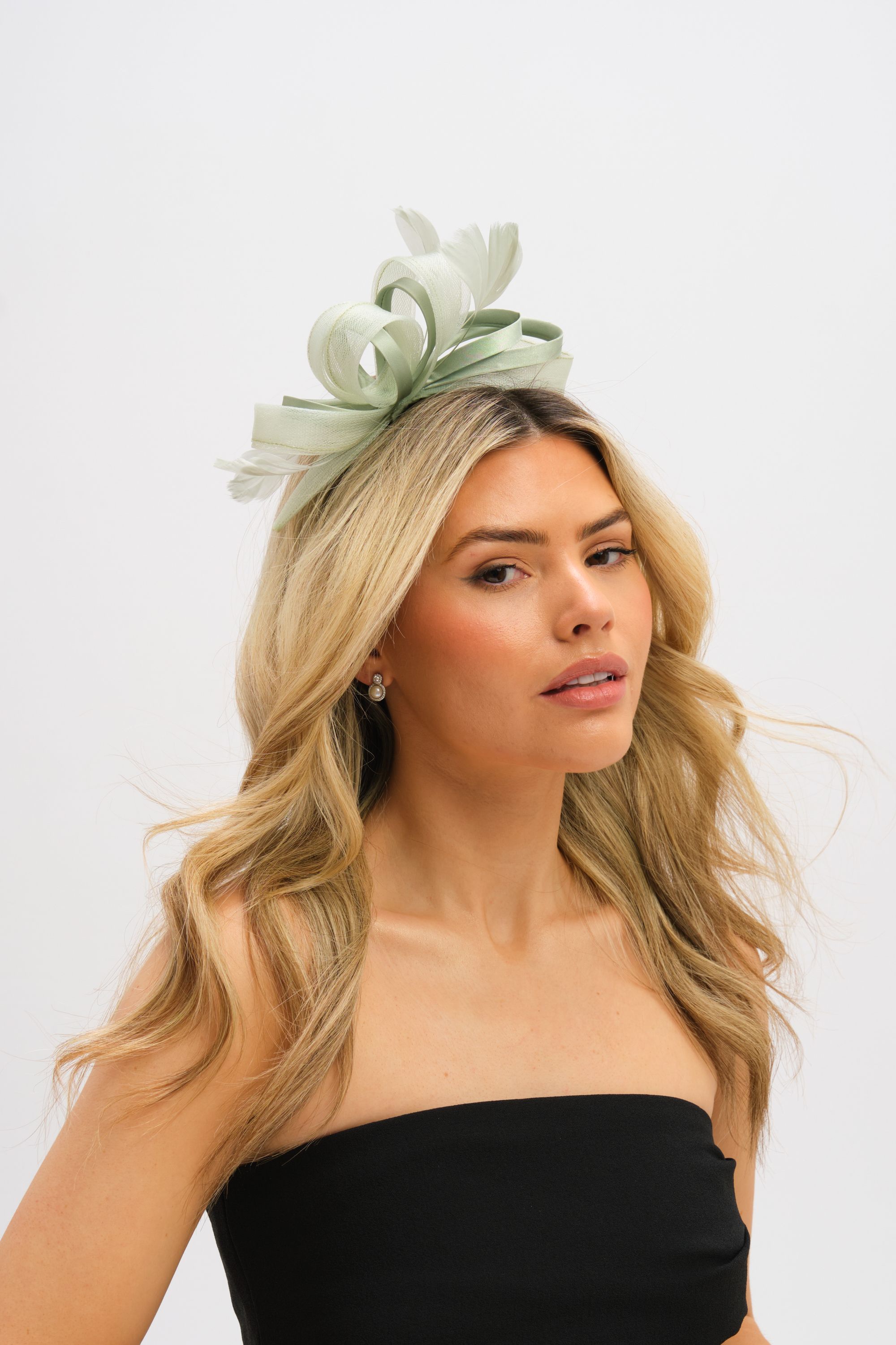 Jon Richard Meduim Sage Green Fascinator Headband