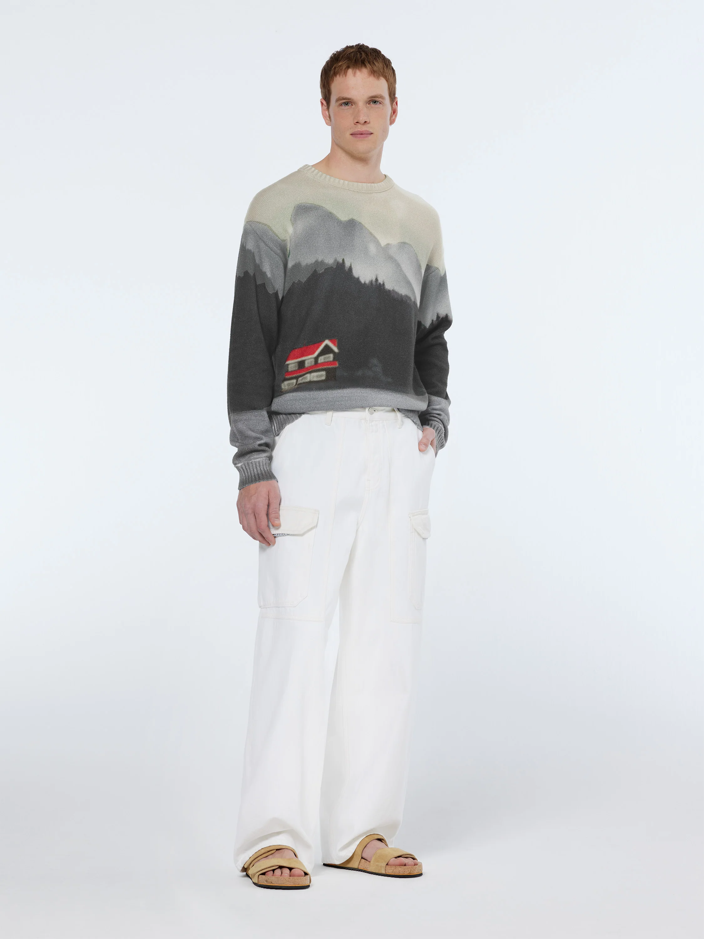 Lakehouse Printed Drop Shoulder Crewneck