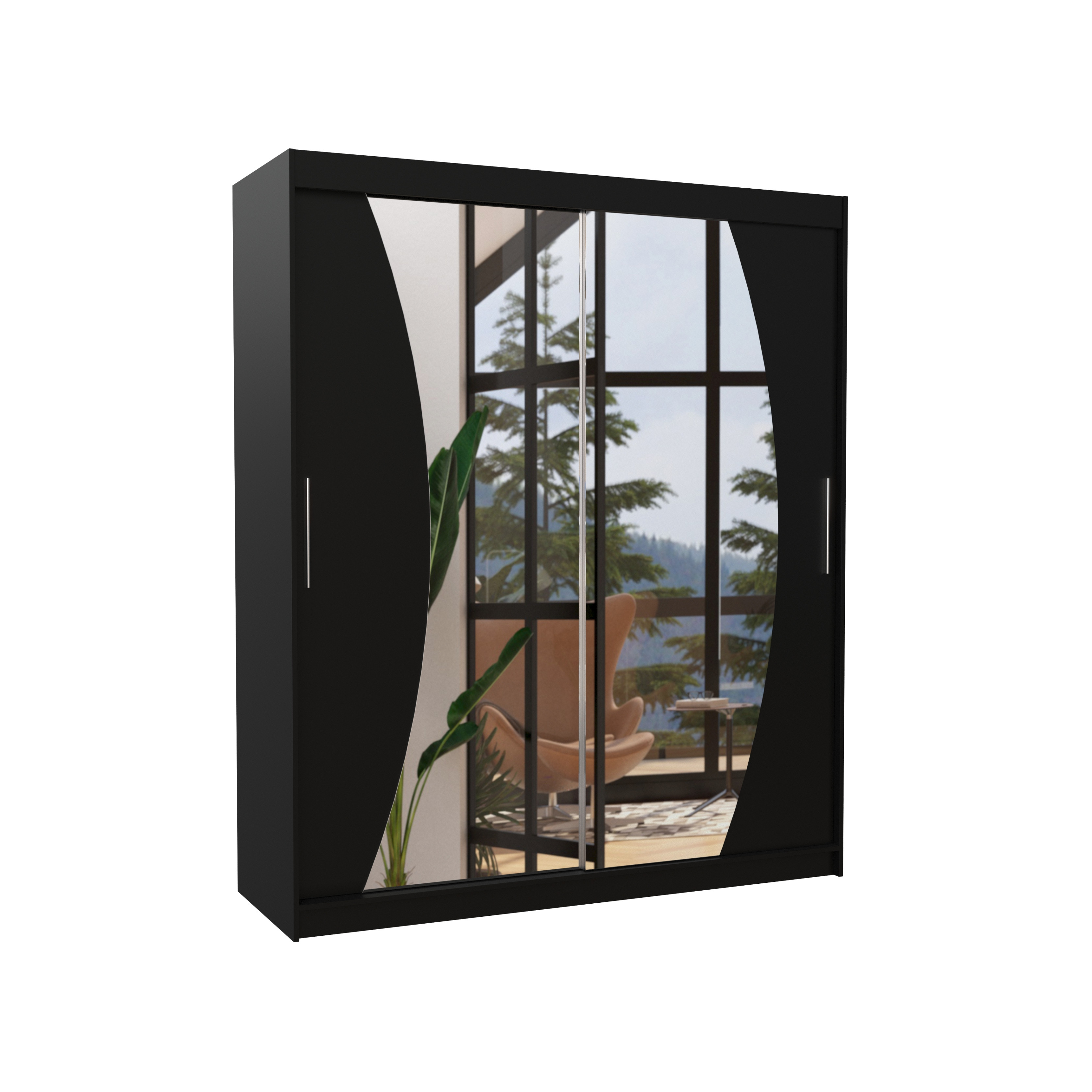 Szafa przesuwna z lustrem DOLORES 180 Black