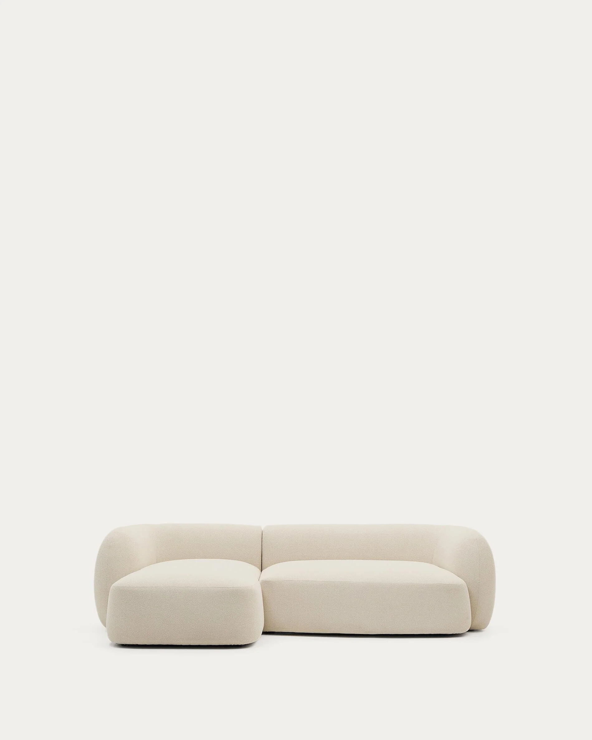 Martina ecru chenille 3-seater modular sofa with left chaise longue 287cm