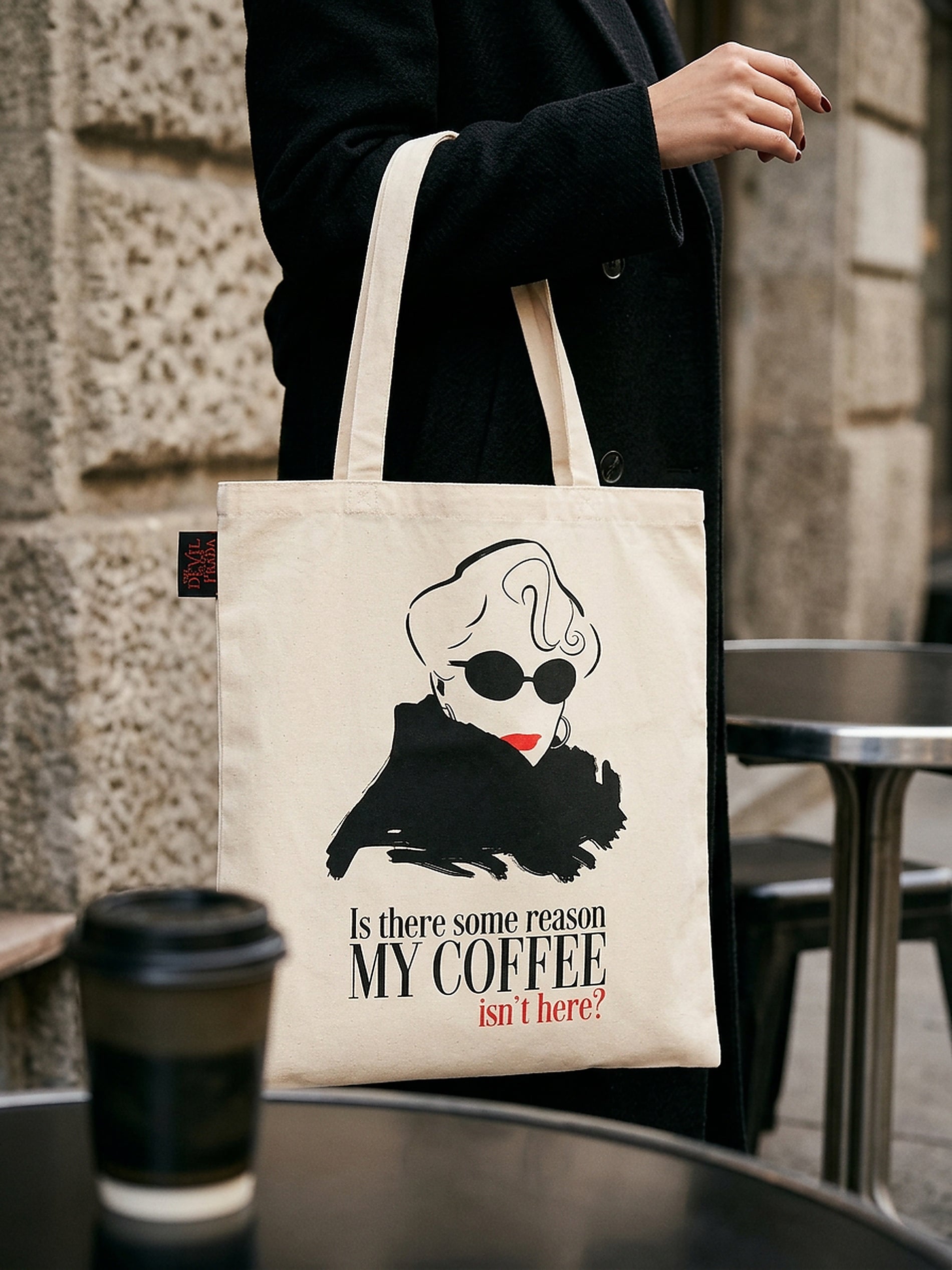 Materiałowa torba shopper z nadrukiem The Devil Wears Prada