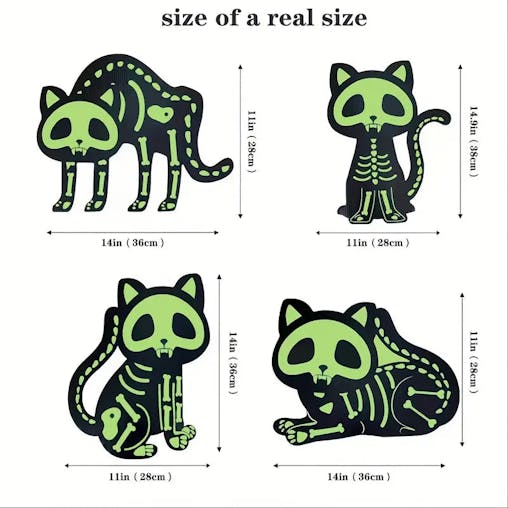 NNETM Midnight Guardian: 4pcs Black Cat Silhouette Yard Sign with Stakes