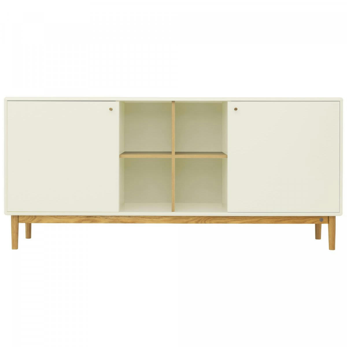 MARCEAU - Buffet en bois 2 portes et niches 175cm beige