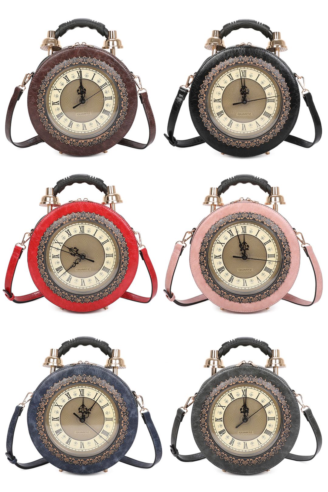 Fontanella Fashion Magico PU clock Unique Design top handle crossbody handbag