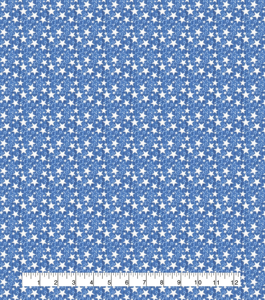 2yd Land of the Free Blue Stars Holiday Cotton Precut Fabric