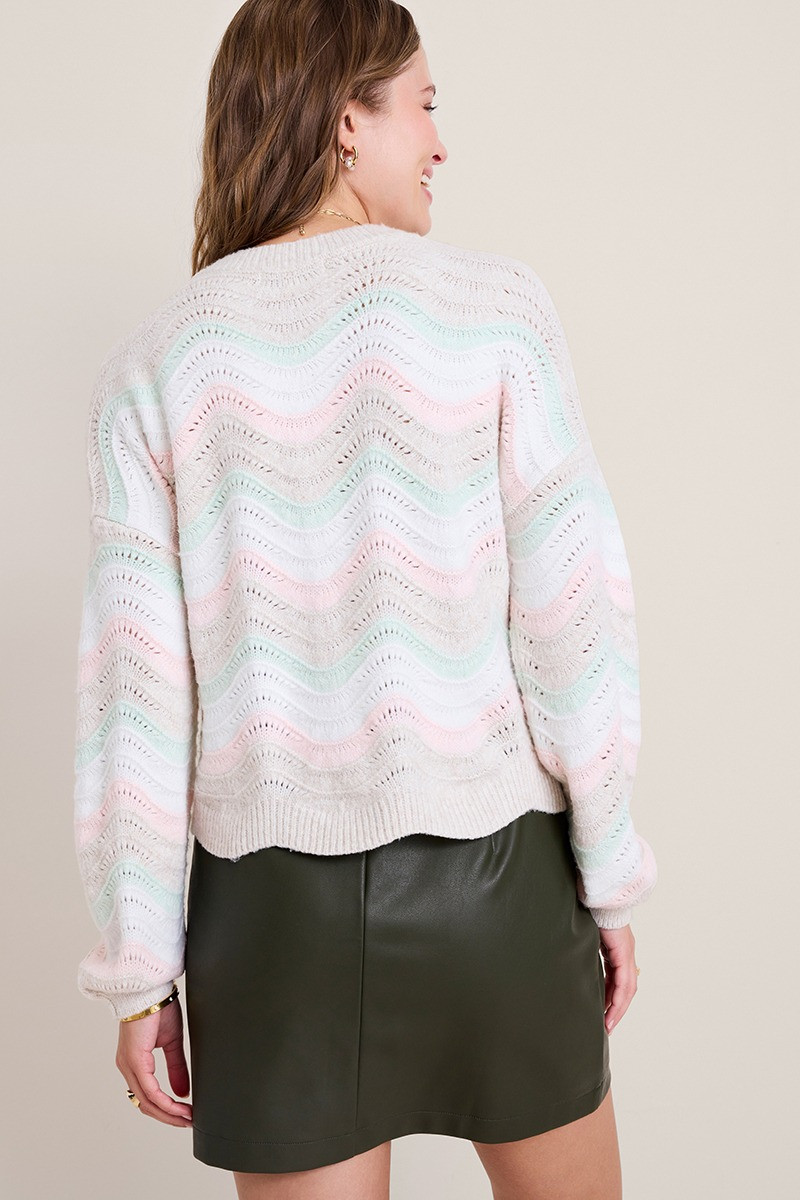 Sabrina Pastel Wave Stripe Sweater