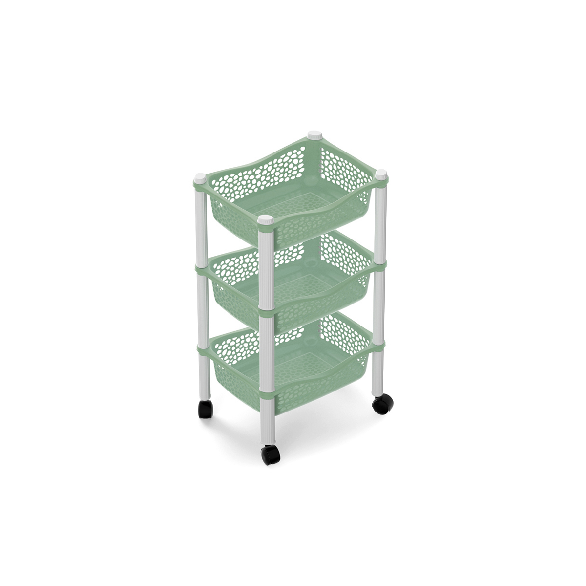 Carrinho de cozinha com 3 cestos azul STONE