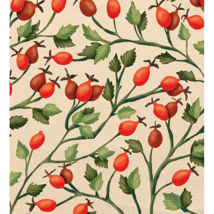 Serviette 20er-Set Rosehips
