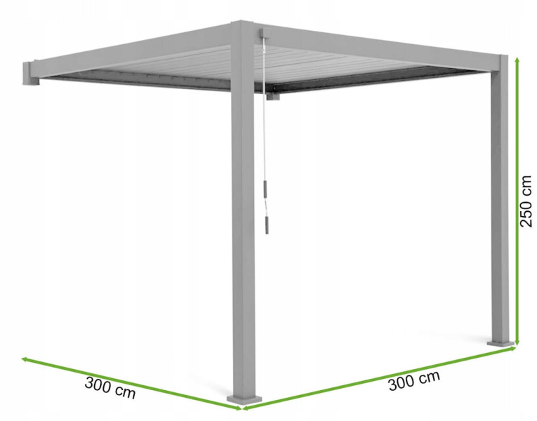 Pergola Ścienna Tarasowa Ogrodu Zadaszenie 3x3 Premium Wall Gutroof