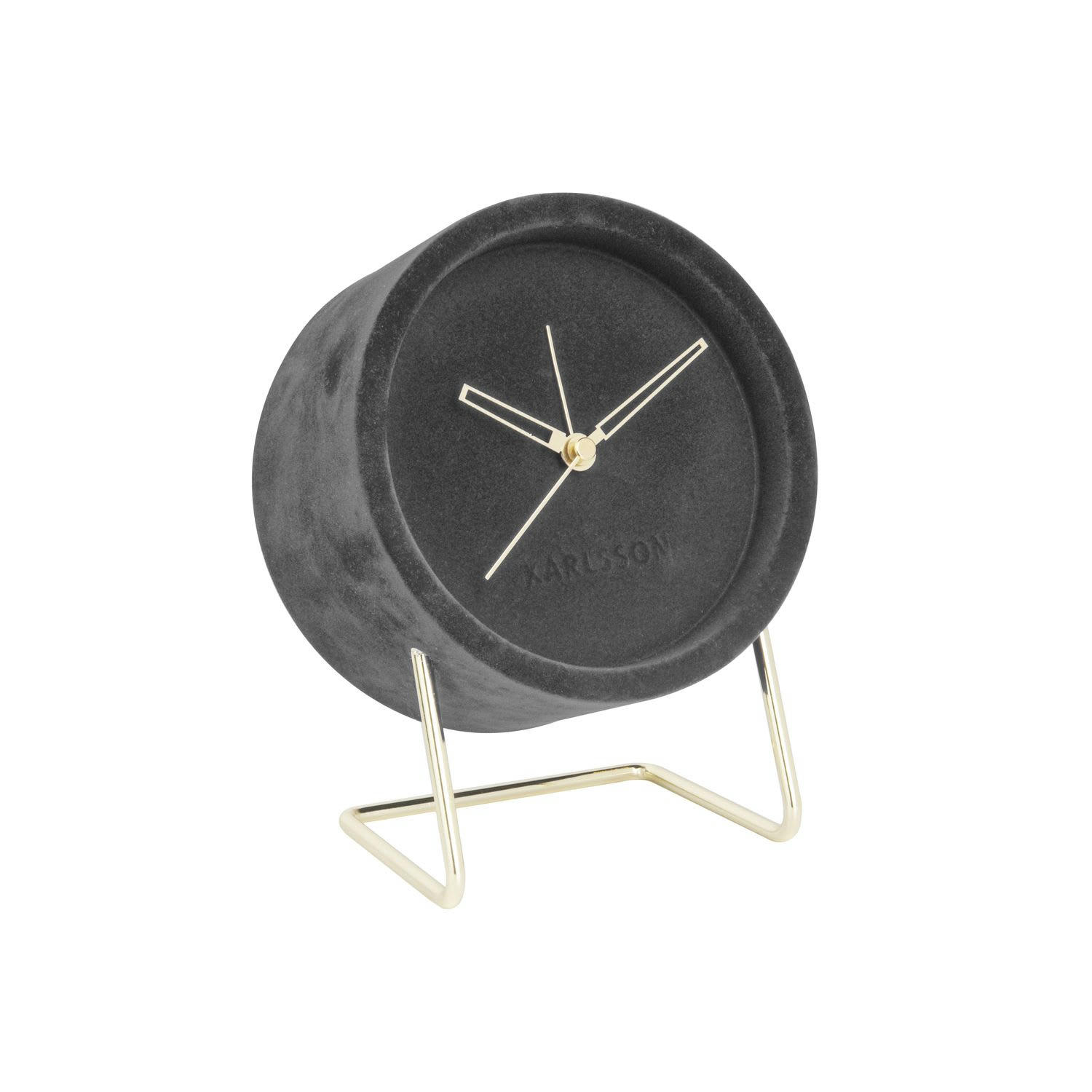 LUSH - Horloge réveil en velours diam. 14 cm gris