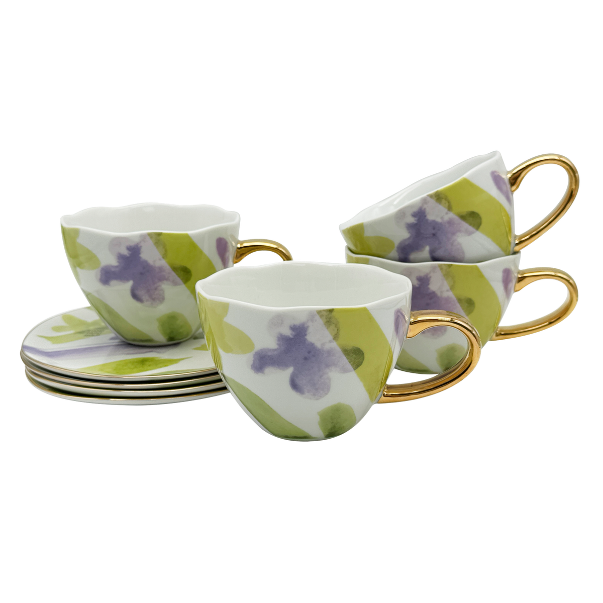 Urban Nature Culture Good Morning serviesset cappuccino/tea kopje met bord 17cm - Kusha - 8-delig